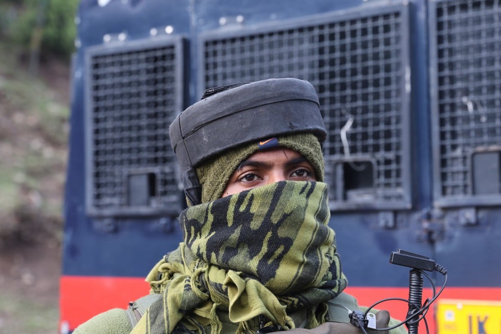 An Indian paramilitary soldier stands guard at the Pahalgam, India, on April 23, 2025. Officials say terrorists attacked the popular tourist destination in south Kashmir, resulting in at least 26 deaths. Photo: EPA-EFE
