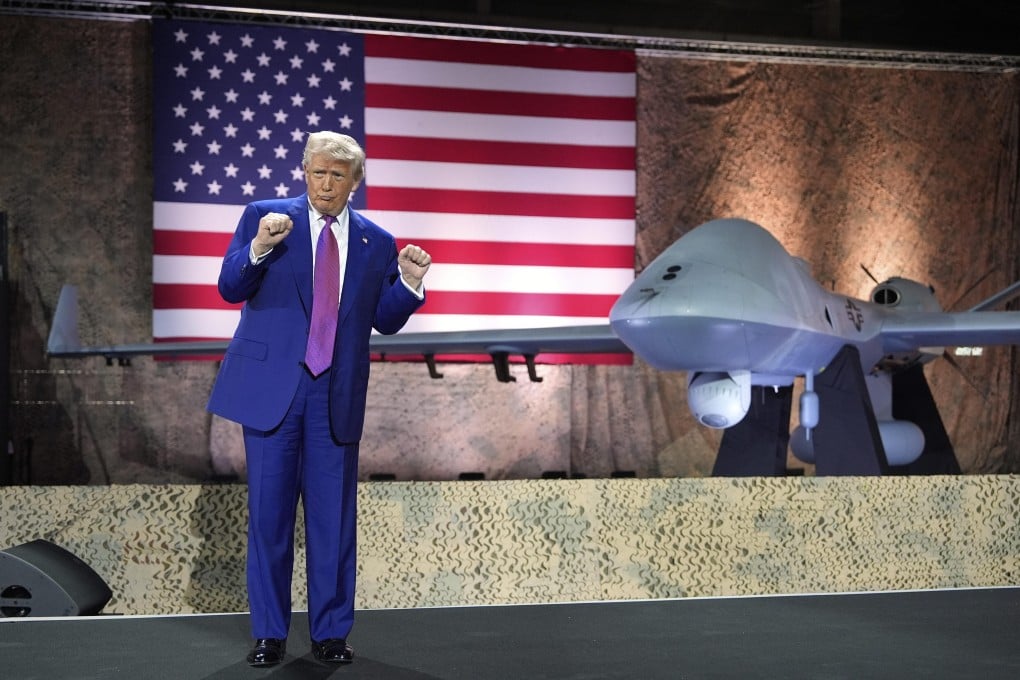 President Donald Trump during a visit to Al Udeid Air Base in Doha, Qatar on Wednesday. The US base installation is the centre of American involvement in the Middle East. Photo: AP
