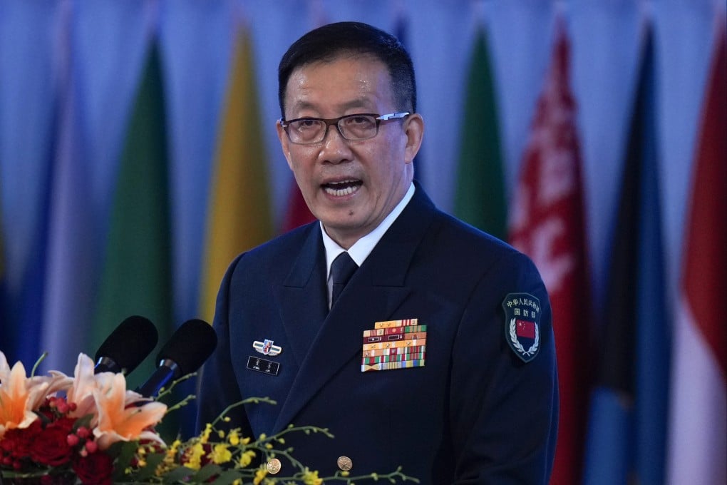 Chinese Defense Minister Dong Jun delivers his opening ceremony speech at the Xiangshan Forum in Beijing last September. Dong on Tuesday stressed historical links that were rooted in China’s support for the African National Congress during apartheid as he hosted his South African counterpart. Photo: AP