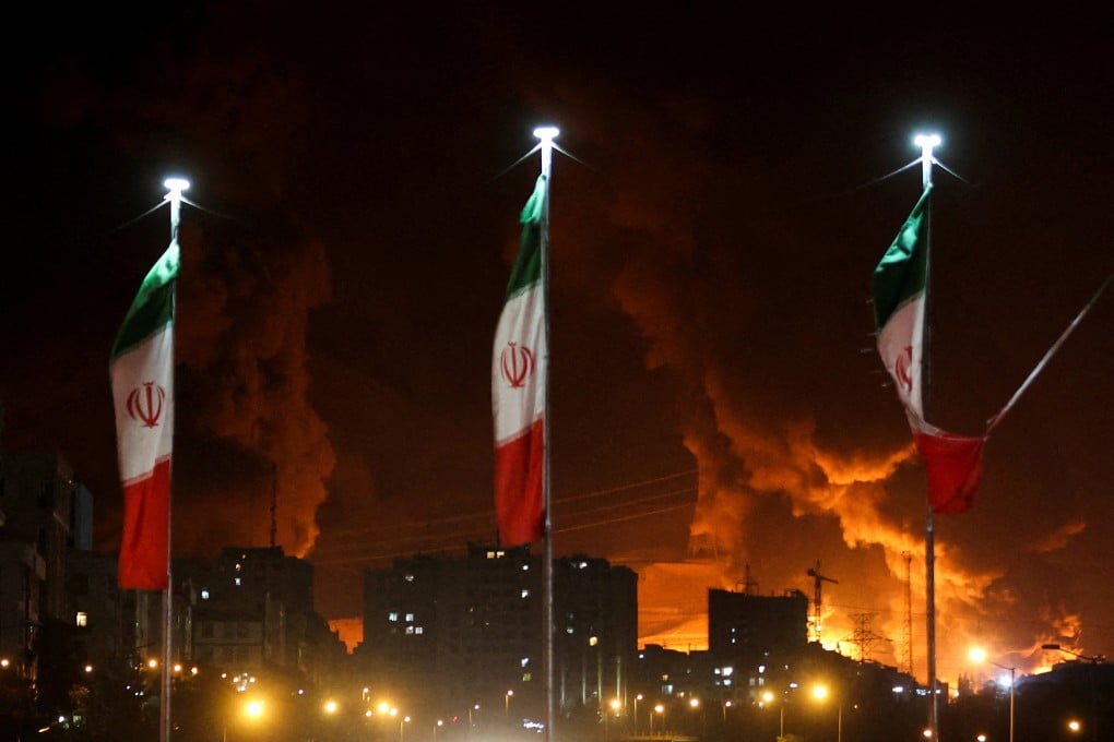 Smoke and flames rise from the Sharan oil depot in Tehran following Israeli air strikes on June 15. Israeli attacks on Iranian energy infrastructure have raised fears of wider disruption to global oil markets. Photo: Reuters