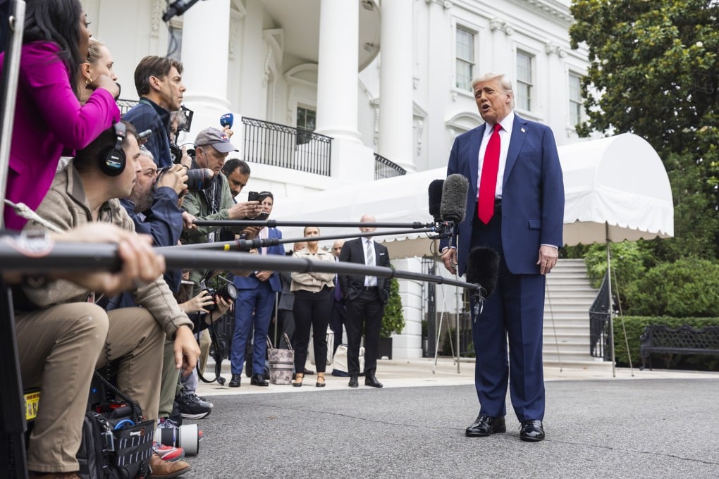 US President Donald Trump speaks to the media as he leaves for Alberta, Canada, where he will attend the G7 summit, from the White House in Washington on June 15. Photo: EPA-EFE