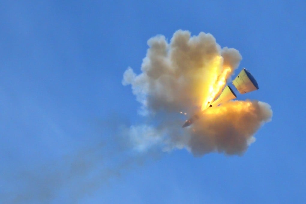 An image from June 17 escape flight test shows China’s new-generation manned spacecraft Mengzhou. China said the successful test was an important step forward in its manned lunar exploration program. Photo: Xinhua