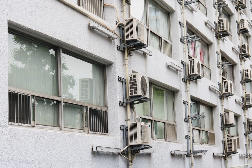 Air-conditioning units outside a residential building in Tokyo. Japanese authorities are struggling to stem a surge in theft of air conditioners. Photo: Shutterstock