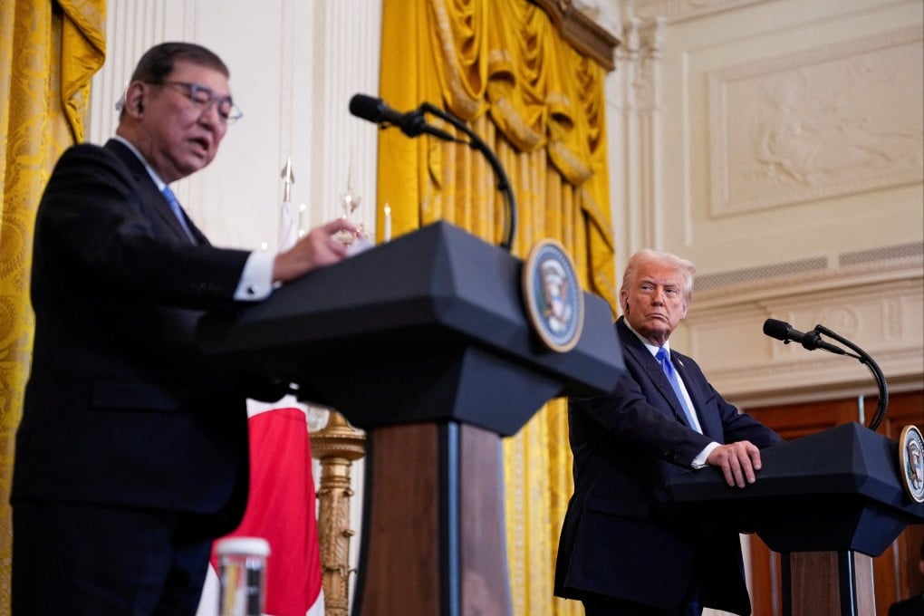US President Donald Trump holds a joint news conference with Japanese Prime Minister Shigeru Ishiba at the White House in February. Photo: Reuters