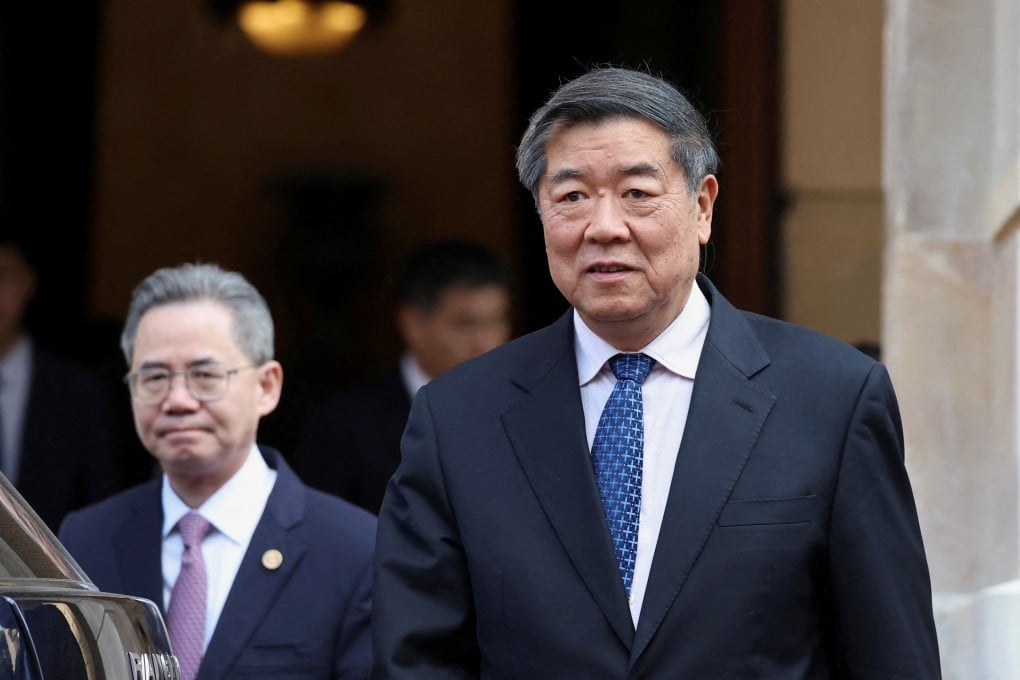 Vice-Premier He Lifeng leaves Lancaster House in London on Tuesday after the second day of trade talks with the United States. Photo: Reuters