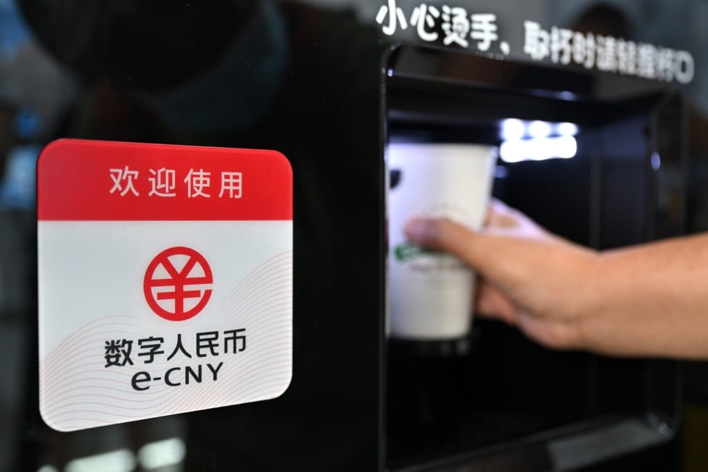 A visitor uses e-CNY to buy a cup of coffee at the China International Fair for Trade in Services in Beijing in September 2022. Photo: Xinhua