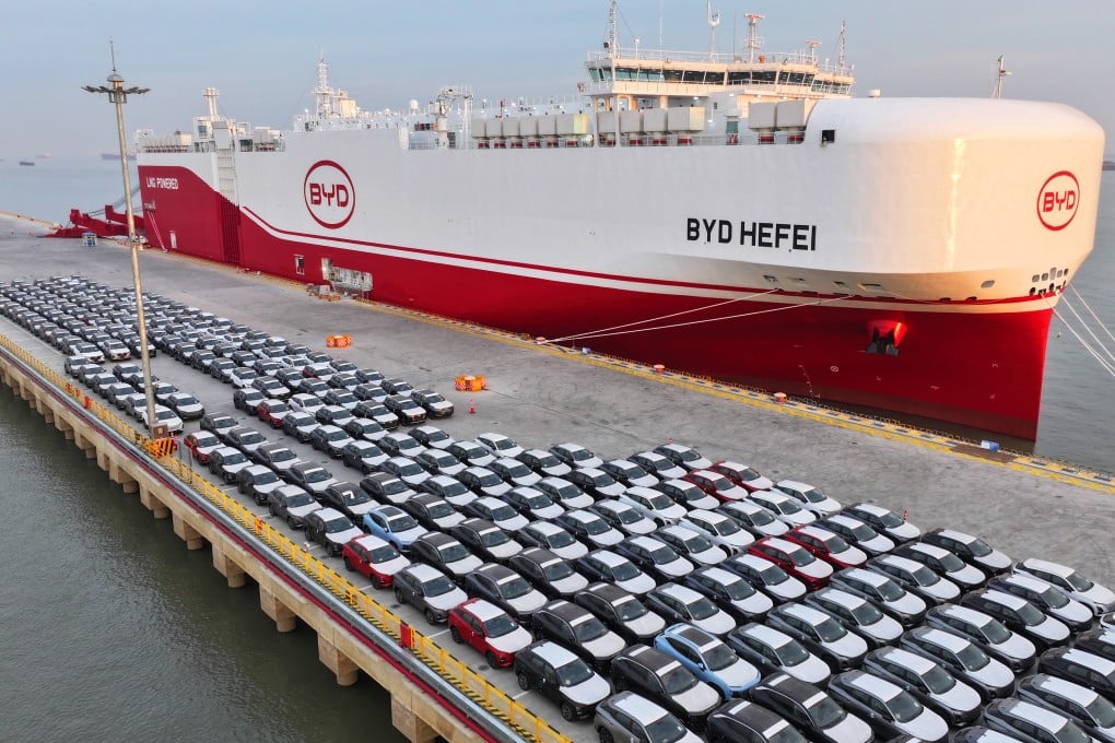 A “price undertaking” mechanism agreed in April says Chinese EV makers can avoid tariffs by adhering to minimum export prices. Photo: VCG via Getty Images