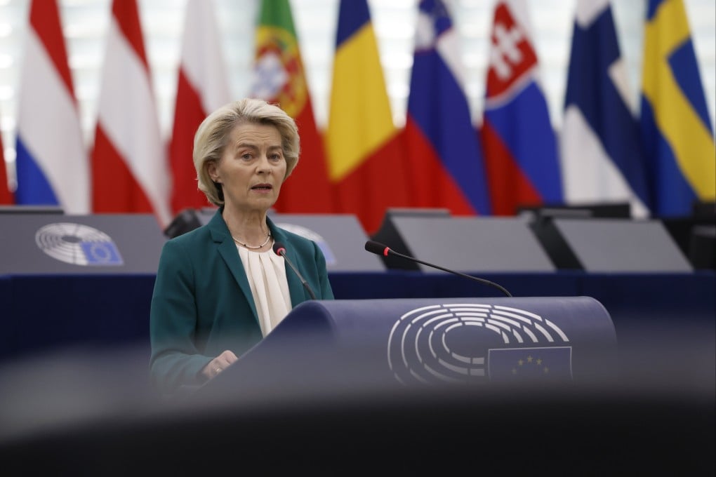 European Commission President Ursula von der Leyen told the European Parliament that China was “ de facto enabling Russia’s war economy”. Photo: EPA