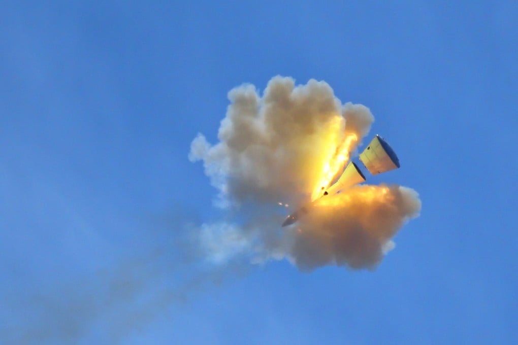 Chinese researchers test the escape flight functions of China’s new-generation manned spacecraft Mengzhou in northwest China. Photo: Xinhua