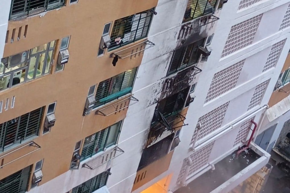Police have said flames were first spotted in the flat at Wo King House of Lai King Estate at around 5am on Monday. Photo: Handout