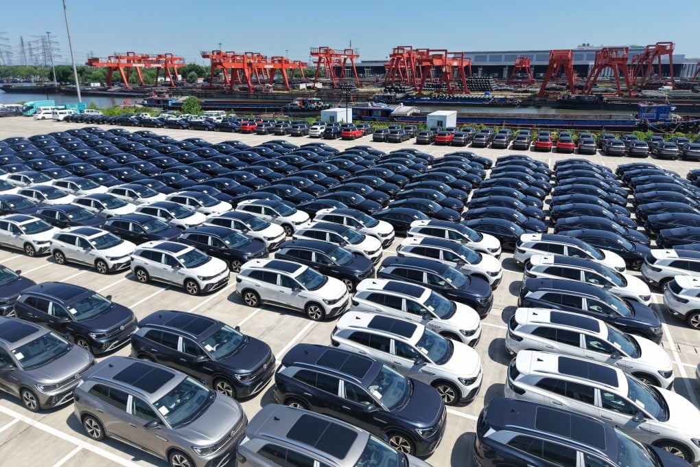 New-energy vehicles are parked in Hangzhou. Photo: Xinhua