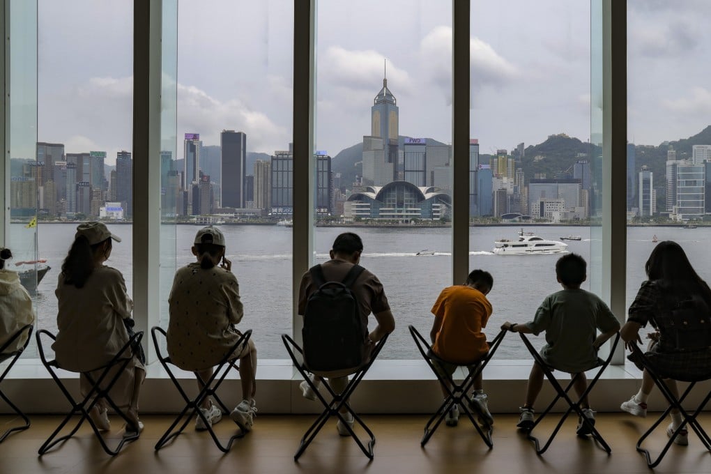 A view of the skyline of Hong Kong Island across the Victoria Harbor from the Hong Kong Museum of Arts in Tsim Sha Tsui on August 11, 2023. Photo: Jelly Tse