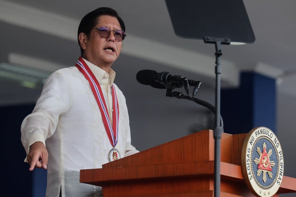 Philippine President Ferdinand Marcos Jnr during an event in Quezon City, Metro Manila, on Monday. Marcos has emphasised the importance of a code of conduct in the South China Sea. Photo: EPA