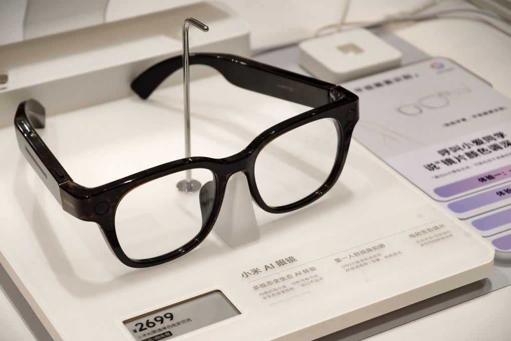 Xiaomi’s AI-powered smart glasses on display at a store in Guangzhou, China. Photo: VCG via Getty Images