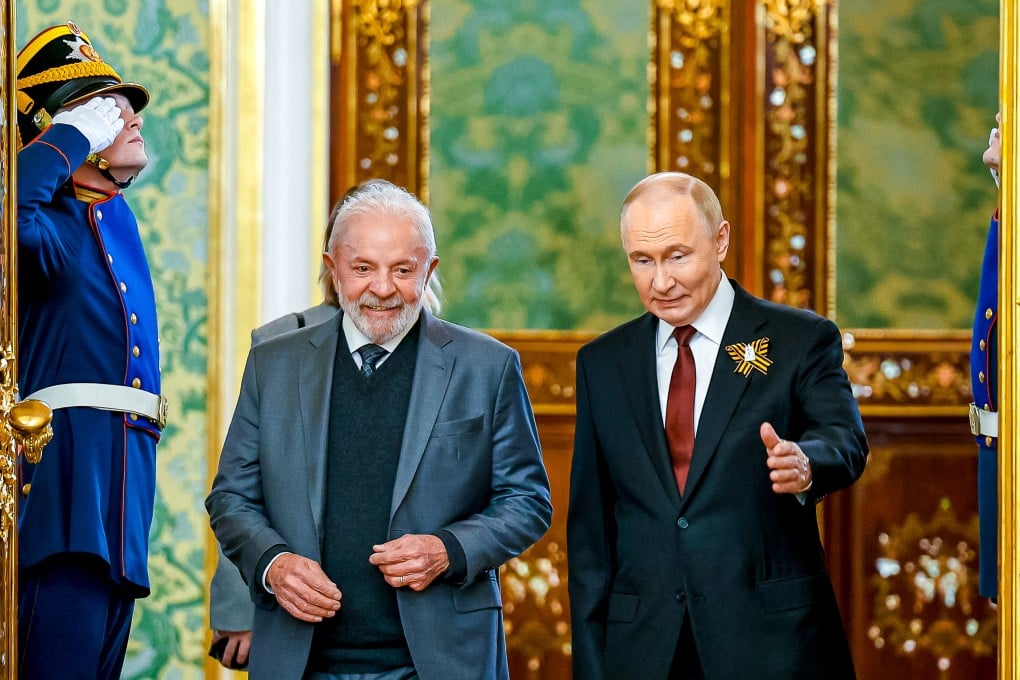 Brazilian President Luiz Inácio Lula da Silva (left) and Russian leader Vladimir Putin spoke by phone on Monday. Photo: Handout