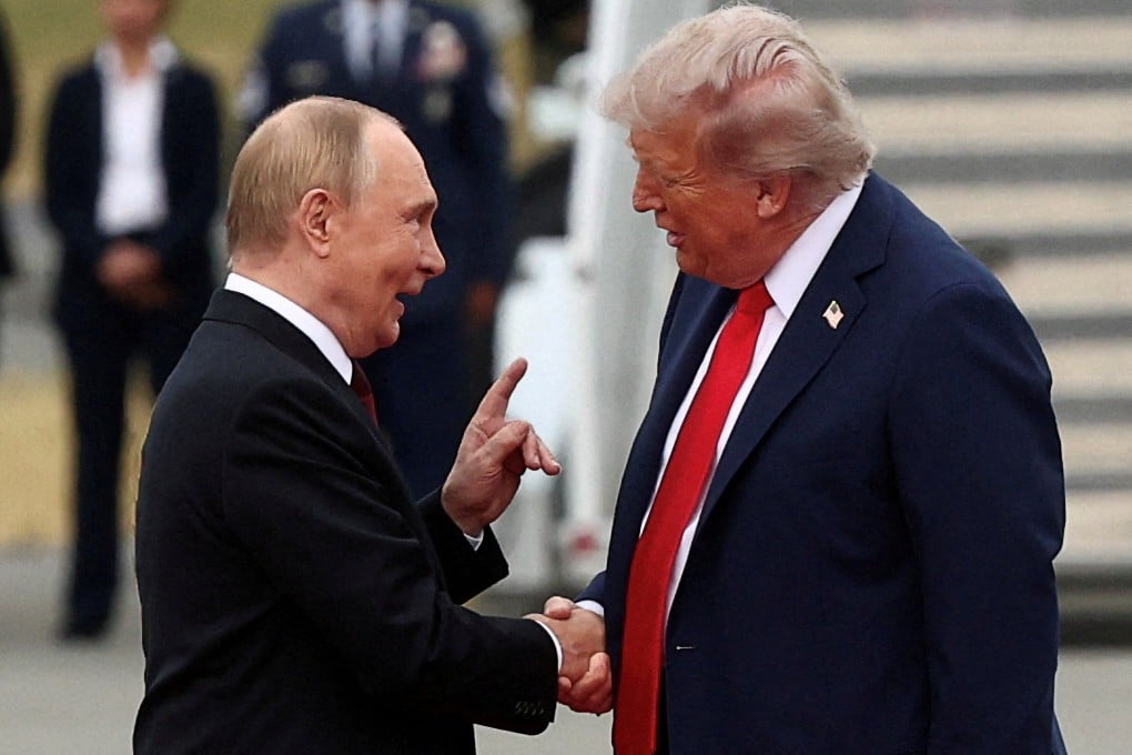 US President Donald Trump, right, and Russian President Vladimir Putin in Anchorage, Alaska on Friday. Photo: Reuters