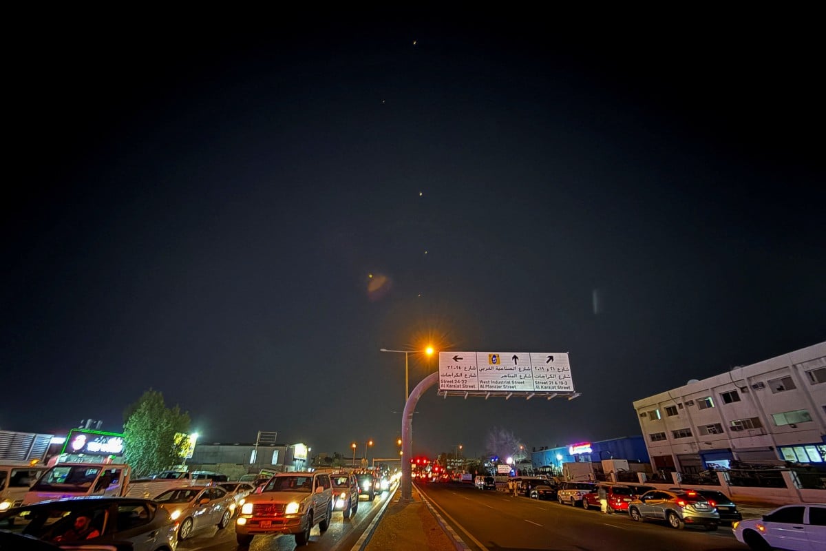 Traces are seen in the sky after Iran’s armed forces say they targeted the Al-Udeid base in a missile attack, as seen from Doha, Qatar, June 23, 2025. Photo: Reuters