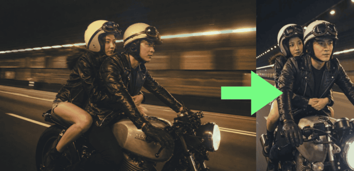 夜間摩托車騎行場景.