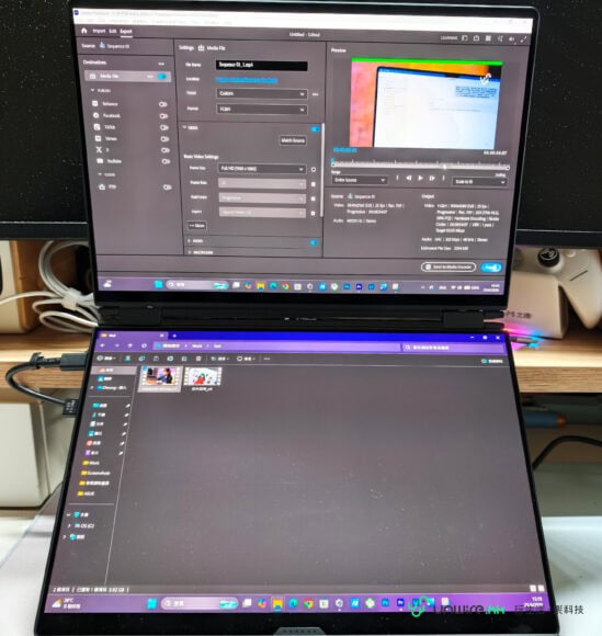 ROG Zephyrus Duo 雙屏筆記本電腦展示.