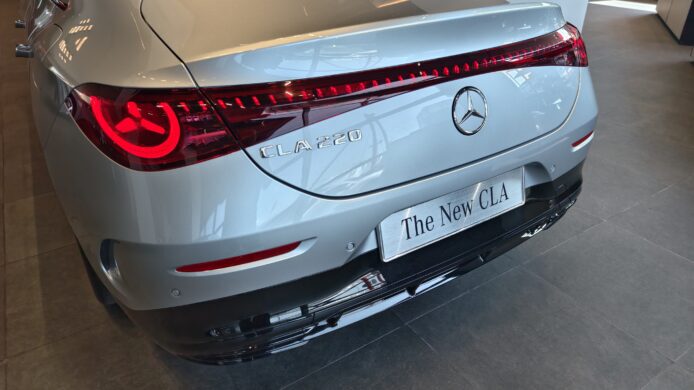 Mercedes-Benz CLA 220 rear with LED taillights.