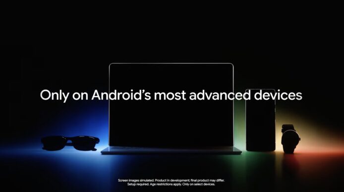 全新 Gemini 智能系統展示於 Android 裝置上.