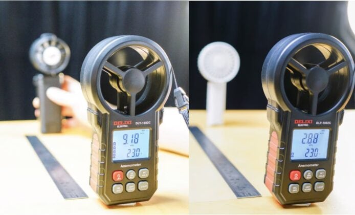 便攜風扇風速測試，展示不同型號的噪音與風力表現.