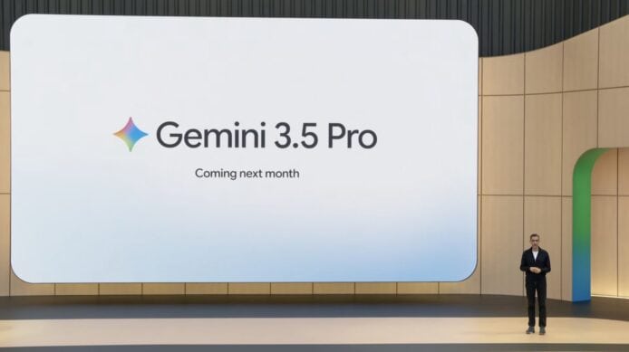 ALT標籤：Gemini 3.5 Pro 宣傳海報，科技新品發布.