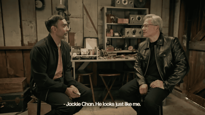 對話:Jackie Chan 和男士交談.