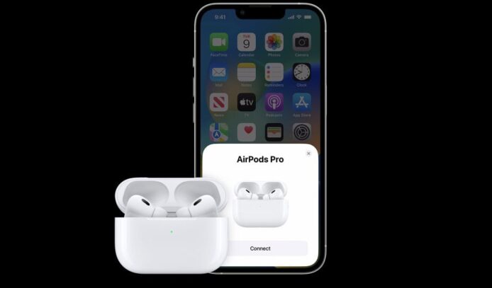 無線耳機與iPhone連接示意圖.