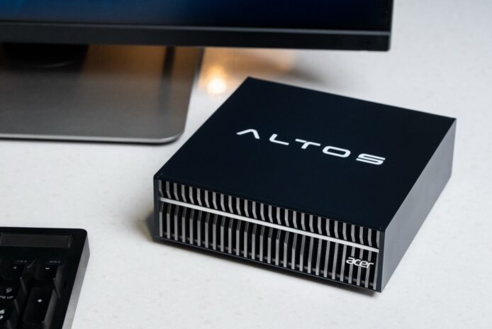 Acer ALTO 5 smart speaker box on desk.
