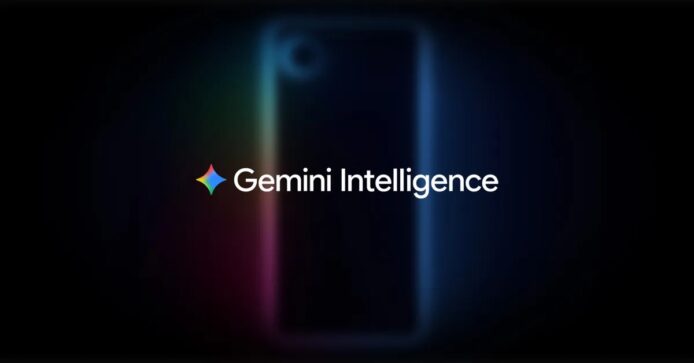 Gemini Intelligence手機廣告的品牌標誌.