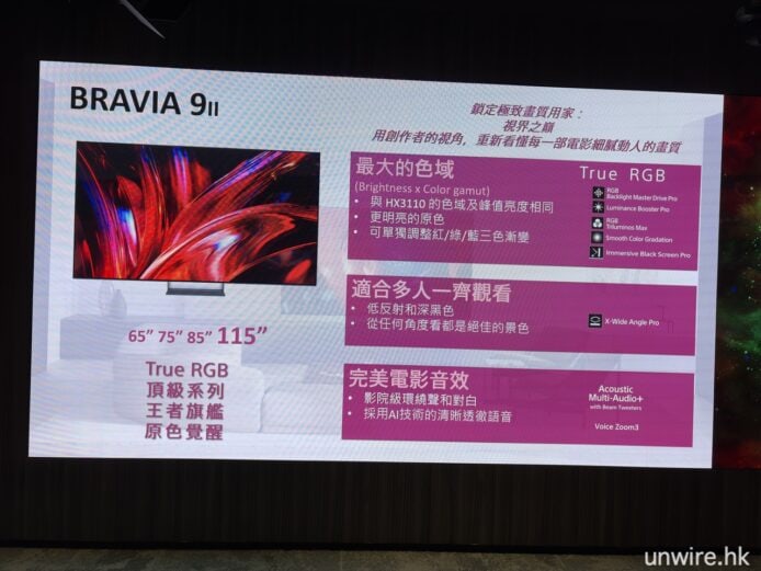 高畫質電視展示,顯示鮮豔色彩與高清畫質,.