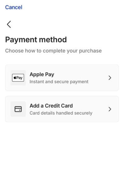 ALT標籤:手機支付選項界面,Apple Pay與信用卡.