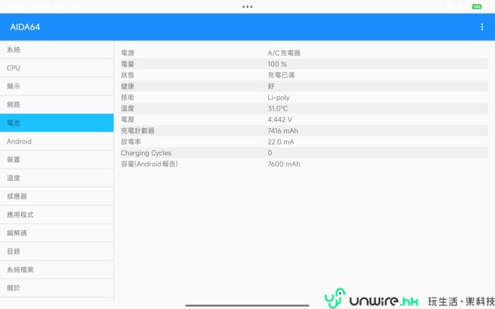 AID64手機硬件資訊顯示詳細規格.