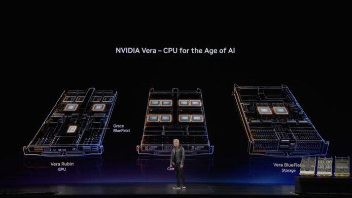 NVIDIA Vera AI處理器與數據中心硬件展示.