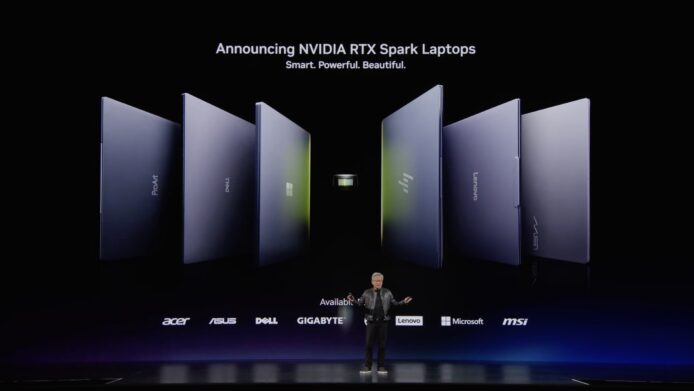 ALT:NVIDIA RTX Spark 筆記本電腦展示.