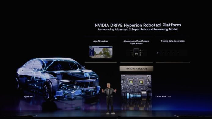 NVIDIA Hyperion Robotaxi平台展示,展示自動駕駛技.