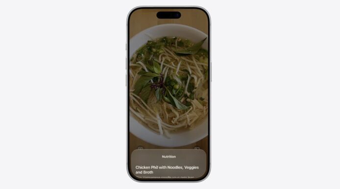 雞肉粉配麵條與湯底的高清手機屏幕圖像.