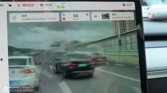 特斯拉高速急剎成功閃避追撞.