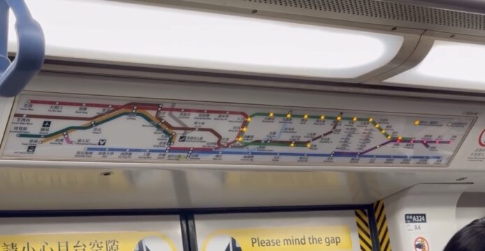 香港地鐵線路圖,方便乘客查詢路線.