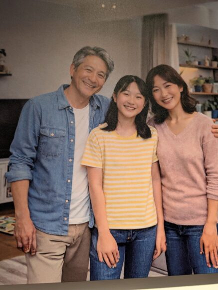 家庭成員微笑合照,展現溫馨家庭氛圍。.