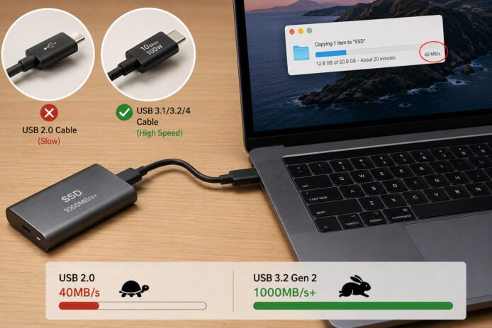 USB 3.1/3.2/4高速傳輸線示意圖.