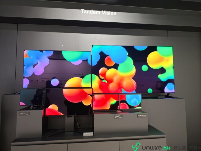 LG OLED 電視展示,色彩鮮明多彩.