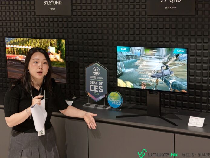 韓國LG陳列室展示最新電競顯示器.