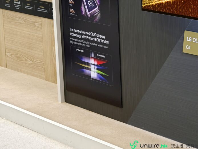 LG OLED 電視展示,展示最新的WOLED技術.