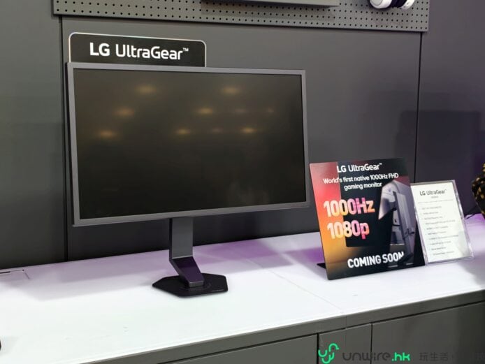 LG UltraGear 1000Hz FHD電競顯示器展示.