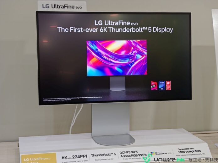 LG UltraFine evo 6K Thunderbolt 5顯示器展示.