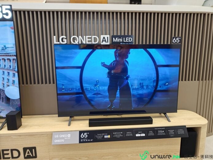 LG QNED AI迷你LED電視展示畫面.