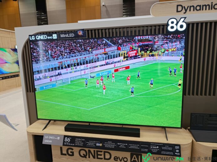 LG QNED evo 86吋電視展示高清畫面.